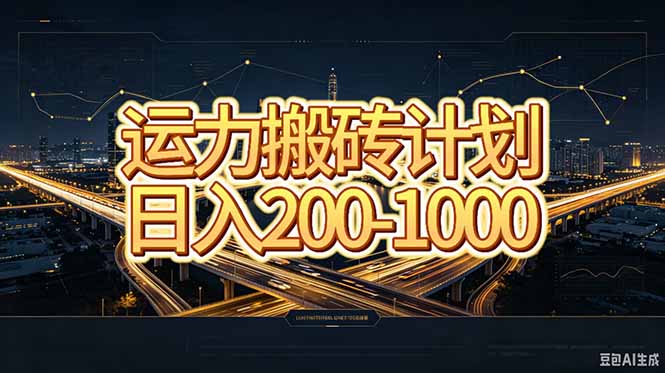 运力搬砖，风口项目。当日收益稳定200-1000。 每天仅需一小时，新人轻松上手。-天韵资源网