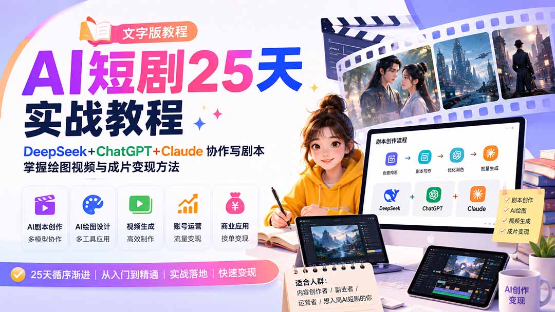 AI短剧25天实战教程(文字版教程-天韵资源网