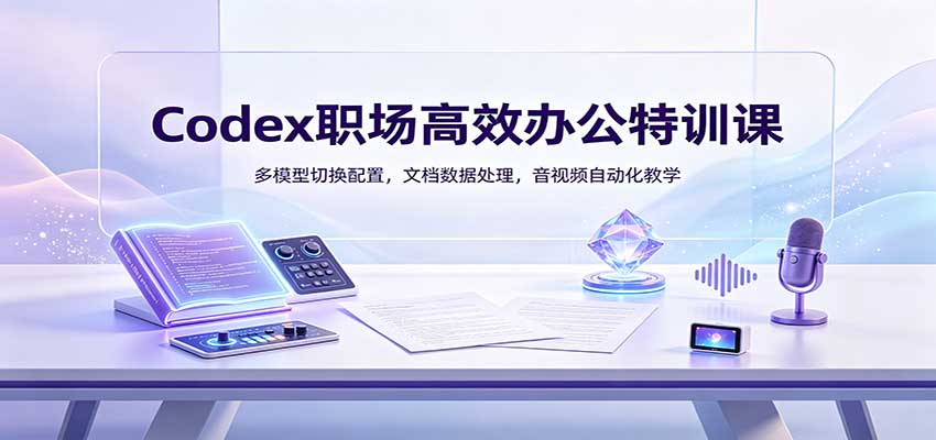 Codex职场高效办公特训课：多模型切换配置，文档数据处理，音视频自动化教学-天韵资源网