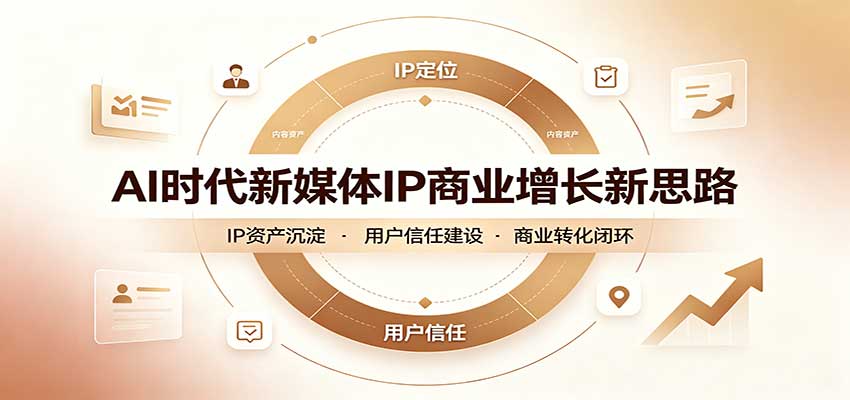AI时代新媒体IP商业增长新思路：摒弃复杂运营套路，用极简思维打通获客路径-天韵资源网