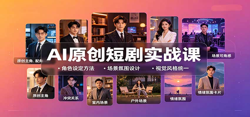 AI原创短剧实战课：从零搭建短剧创作全流程，批量产出可上线剧本-天韵资源网