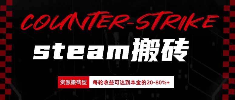Steam搬砖，每轮收益为本金的20-80%，平均每天仅需半小时，新人轻松上手-天韵资源网