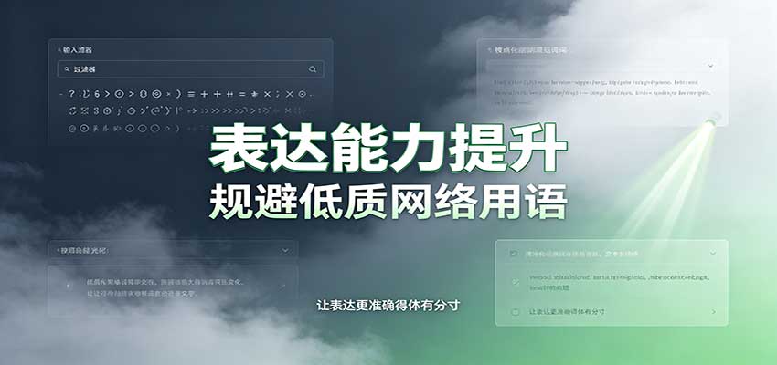 表达能力提升：语言塑造思想逻辑，规避低质网络用语，强化心智感知-天韵资源网
