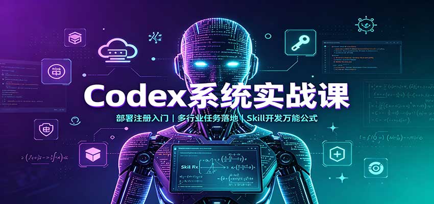 Codex系统实战课：部署注册入门，多行业任务落地，Skill开发万能公式-天韵资源网