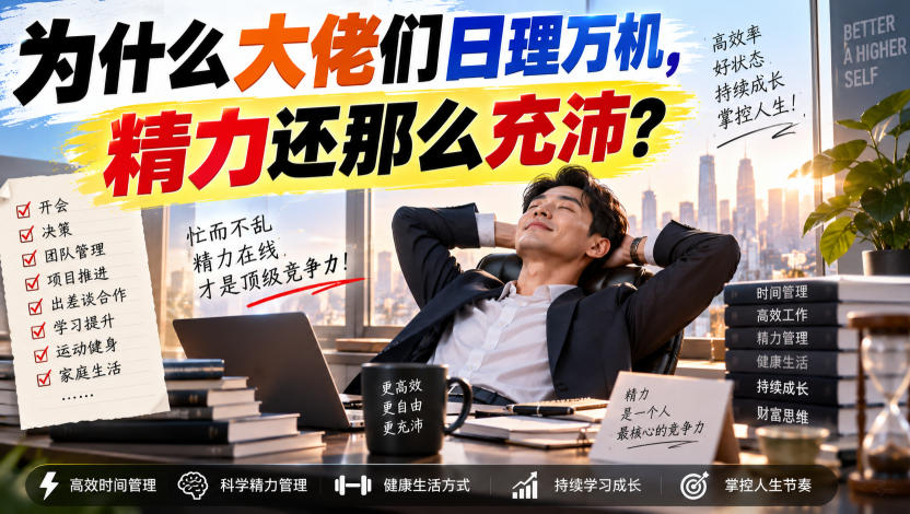 付费文章：为什么大佬们日理万机，精力还那么充沛？-天韵资源网