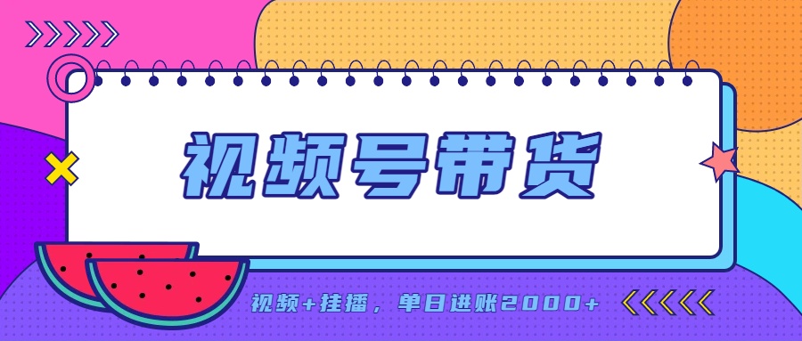 日入2000+的副业，视频号带货，一部手机改写人生篇章，无需投资-天韵资源网