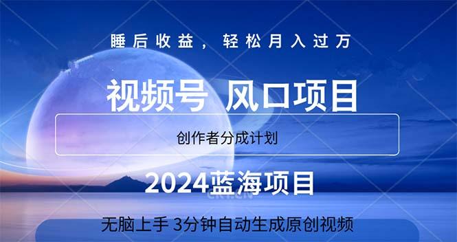 2024蓝海项目，3分钟自动生成视频，月入过万-天韵资源网