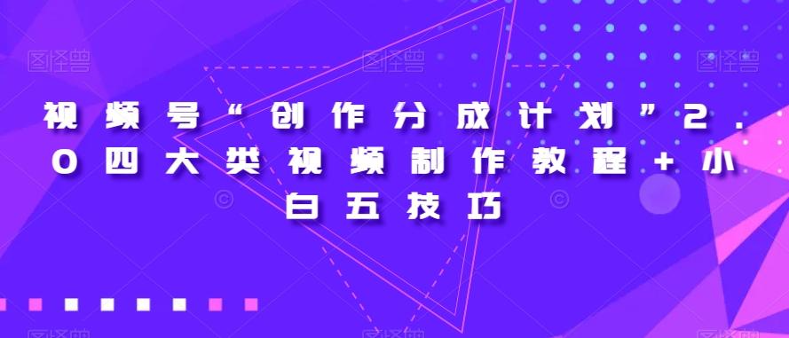 视频号“创作分成计划”2.0四大类视频制作教程+小白五技巧【揭秘】-天韵资源网