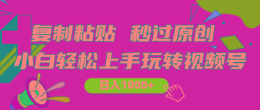 视频号新玩法 小白可上手 日入1000+-天韵资源网