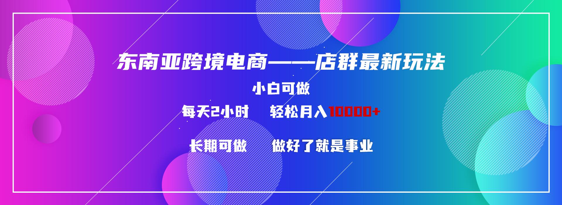 东南亚跨境电商店群新玩法2—小白每天两小时 轻松10000+-天韵资源网