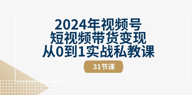 2024年视频号短视频带货变现从0到1实战私教课(30节视频课)-天韵资源网