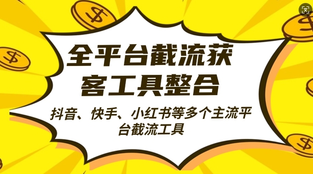 全平台截流获客工县整合全自动引流，日引2000+精准客户【揭秘】-天韵资源网