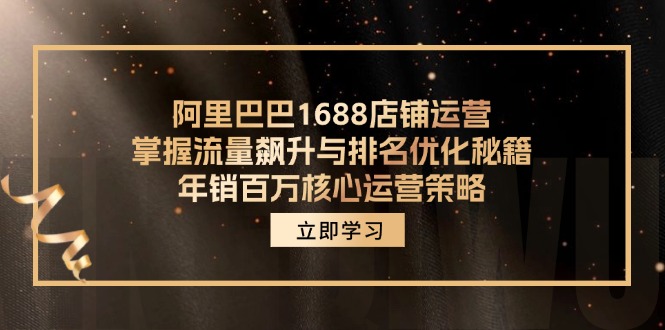 阿里巴巴1688店铺运营，掌握流量飙升与排名优化秘籍 年销百万核心运营策略-天韵资源网