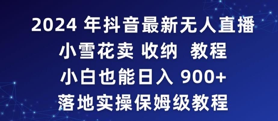 2024年抖音最新无人直播小雪花卖收纳教程，小白也能日入900+落地实操保姆级教程【揭秘】-天韵资源网