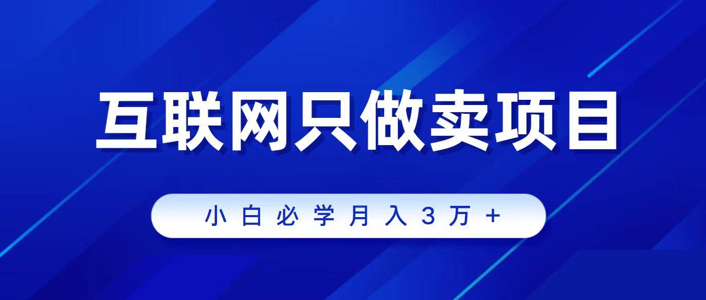 (9623期)互联网的尽头就是卖项目，被割过韭菜的兄弟们必看！轻松月入三万以上！-天韵资源网