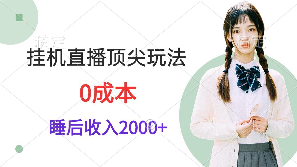 (9715期)挂机直播顶尖玩法，睡后日收入2000+、0成本，视频教学-天韵资源网