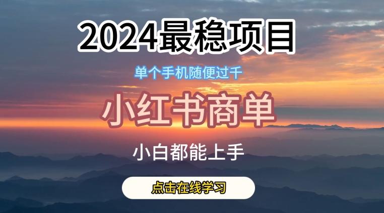 2024最稳蓝海项目，小红书商单项目，没有之一【揭秘】-天韵资源网