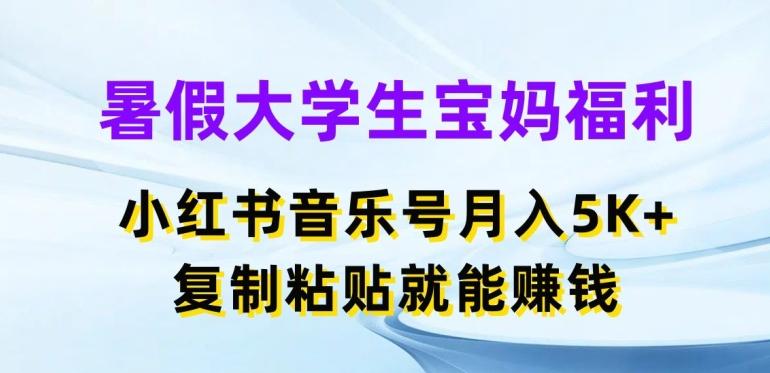 暑假大学生宝妈福利，小红书音乐号月入5000+，复制粘贴就能赚钱【揭秘】-天韵资源网