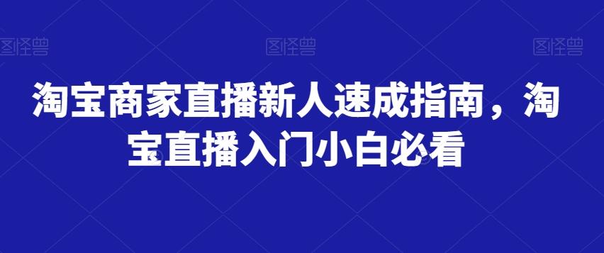 淘宝商家直播新人速成指南，淘宝直播入门小白必看-天韵资源网