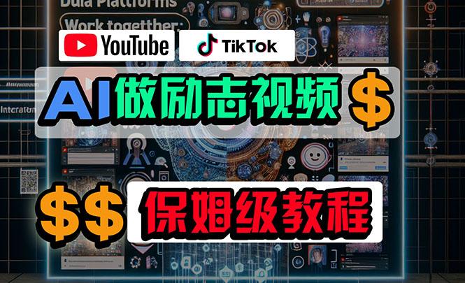 利用AI制作励志视频，在YouTube和TikTok赚钱，小白可做(附工具-天韵资源网
