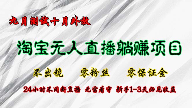 淘宝无人直播最新玩法，九月测试十月外放，不出镜零粉丝零保证金，24小…-天韵资源网
