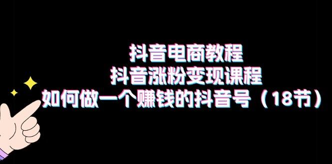 抖音电商教程：抖音涨粉变现课程：如何做一个赚钱的抖音号(18节-天韵资源网