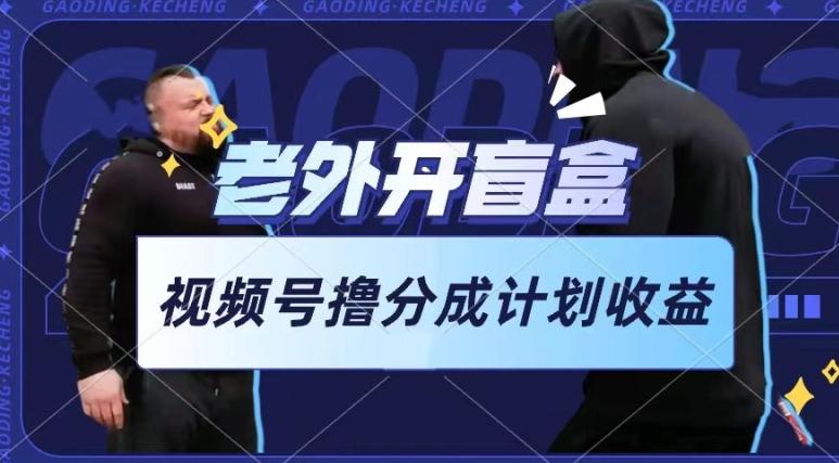 老外开盲盒视频，撸视频号分成计划收益，每天只需一小时，新手小白轻松上手【揭秘】-天韵资源网