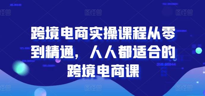 跨境电商实操课程从零到精通，人人都适合的跨境电商课-天韵资源网
