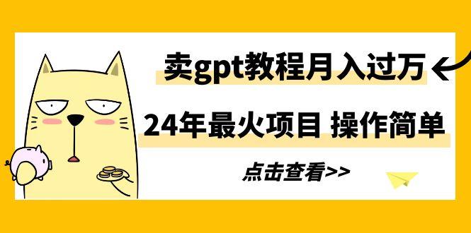 24年最火项目，卖gpt教程月入过万，操作简单-天韵资源网