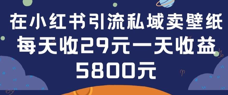 在小红书引流私域卖壁纸每张29元单日最高卖出200张(0-1搭建教程)【揭秘】-天韵资源网