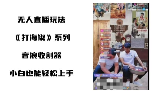 打海椒无人直播整蛊项目，小白轻松上手撸音浪收割器（教程+工具+素材）-天韵资源网
