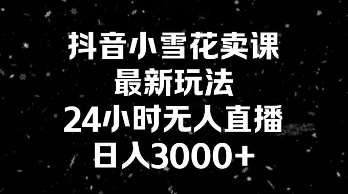 抖音小雪花卖课，24小时无人直播，日入3000+，小白也能轻松操作-天韵资源网
