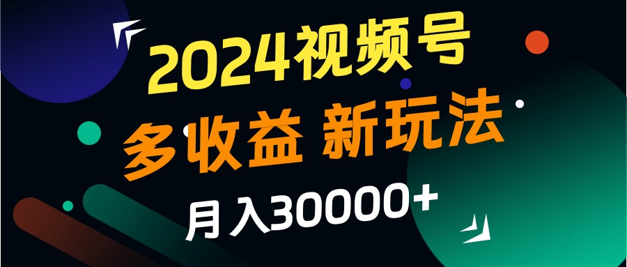 2024视频号多收益的新玩法，月入3w+，新手小白都能简单上手！-天韵资源网