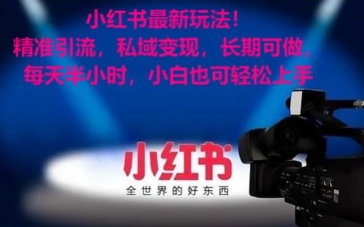小红书最新玩法！精准引流，私域变现，长期可做，每天半小时，小白也可轻松上手-天韵资源网