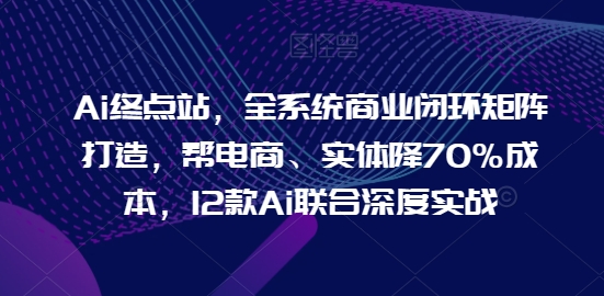 Ai终点站，全系统商业闭环矩阵打造，帮电商、实体降70%成本，12款Ai联合深度实战【0906更新】-天韵资源网