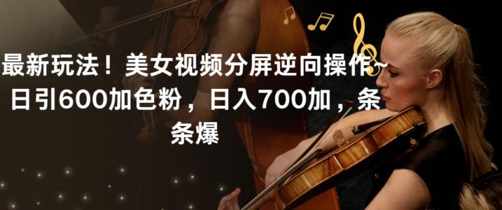最新玩法！美女视频分屏逆向操作~日引600加色粉，日入700加，条条爆【揭秘】-天韵资源网