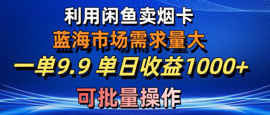 利用咸鱼卖烟卡，蓝海市场需求量大，一单9.9单日收益1000+，可批量操作-天韵资源网