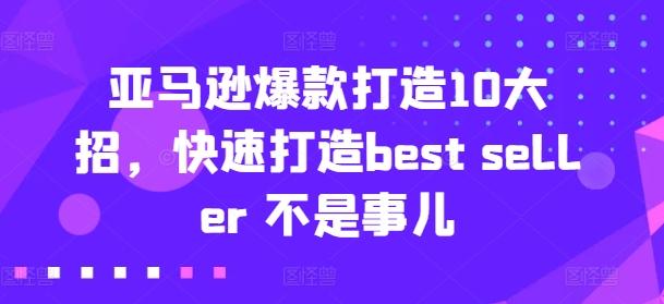 亚马逊爆款打造10大招，快速打造best seller 不是事儿-天韵资源网