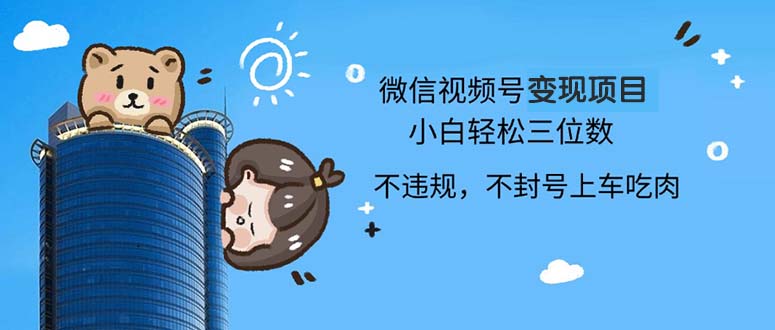 2024最新微信视频号变现项目，小白轻松月入四位数-天韵资源网