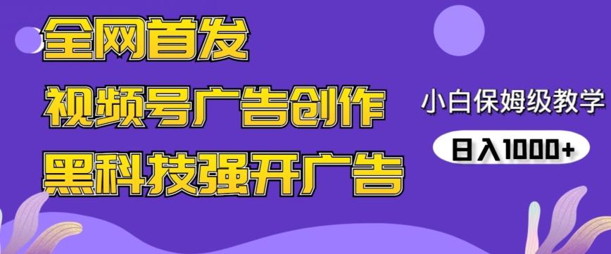 全网首发蝴蝶号广告创作，用AI做视频，黑科技强开广告，小白跟着做，日入1000+【揭秘】-天韵资源网