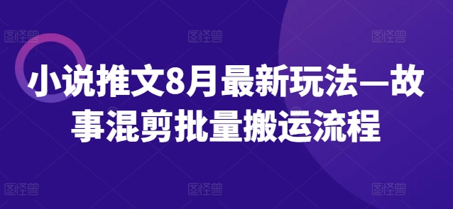 小说推文8月最新玩法—故事混剪批量搬运流程-天韵资源网