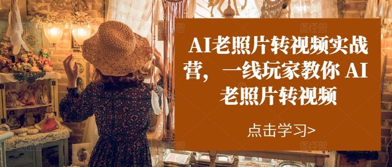 AI老照片转视频实战营，一线玩家教你AI老照片转视频-天韵资源网