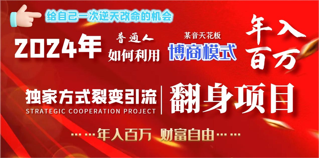 2024年普通人如何利用博商模式做翻身项目年入百万，财富自由-天韵资源网