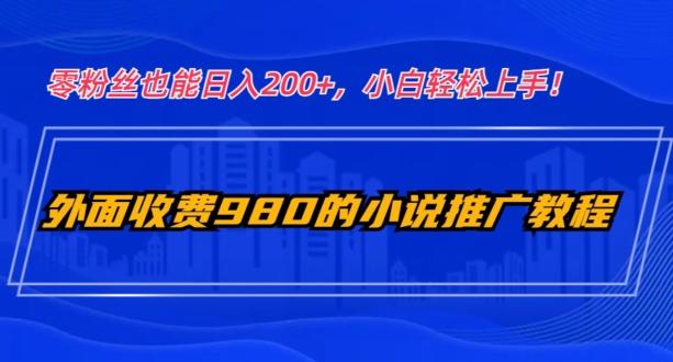 外面收费980的小说推广教程：零粉丝也能日入200+，小白轻松上手！-天韵资源网