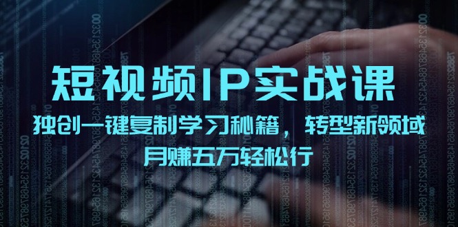 短视频IP实战课，独创一键复制学习秘籍，转战新领域，月赚五万轻松行-天韵资源网