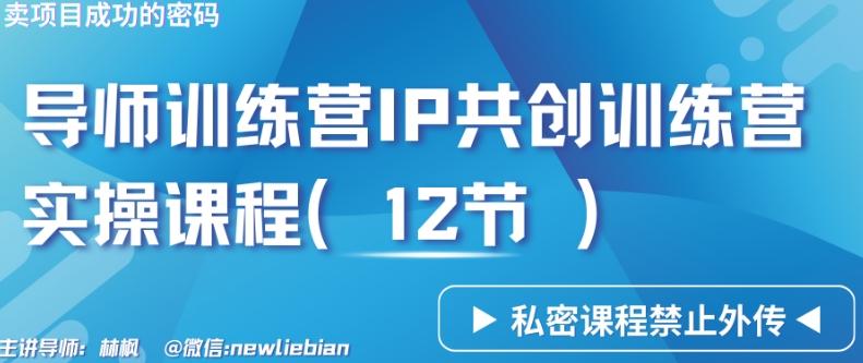 导师训练营3.0IP共创训练营私密实操课程(12节)-卖项目的密码成功秘诀【揭秘】-天韵资源网