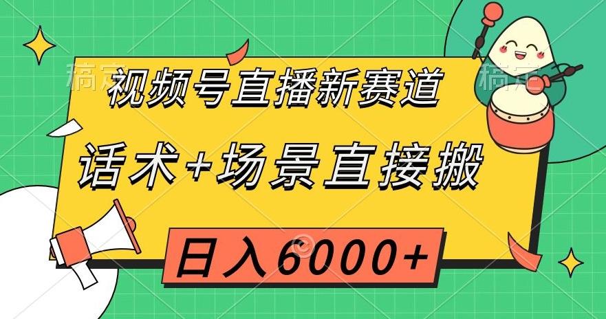 视频号直播新赛道，话术+场景直接搬，日入6000+【揭秘】-天韵资源网
