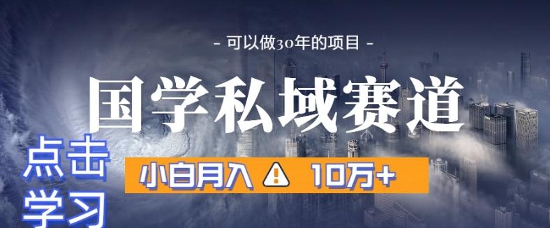 暴力国学私域赛道，小白月入10万+，引流+转化完整流程【揭秘】-天韵资源网