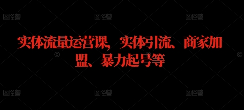 实体流量运营课，实体引流、商家加盟、暴力起号等-天韵资源网