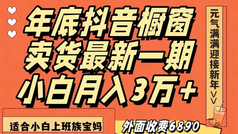 外面收费6890元年底抖音橱窗卖货最新一期，小白月入3万，适合小白上班族宝妈【揭秘】-天韵资源网